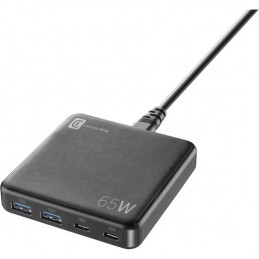 caricabatteria rete con  2 usb + 2 usb-c 65 watt tecnologia gan nero