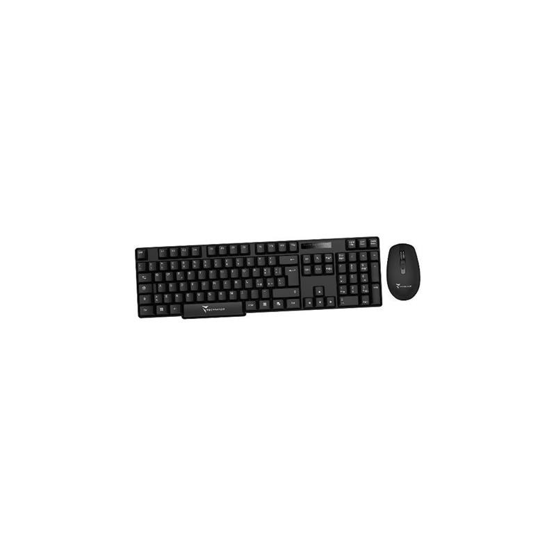 techmade Combo tastiera + Mouse wireless nera