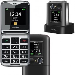 Cellulare Beafon Fold 10 nero - tasto SOS - tasti grandi - doppio display - suonerie forti