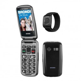Brondi Amico Sicuro Plus con braccialetto SOS, Dual sim con un display da 1.8 pollici,fotocamera da 0.3 megapixel