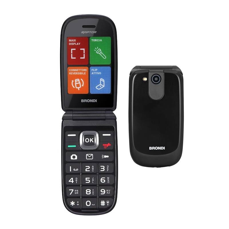Brondi Raptor telefono cellulare dual sim,Flip Attivo: Rispondi e termina le chiamate aprendo e chiudendo il flip.display a colo