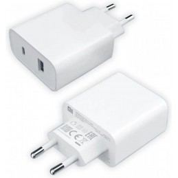 caricabatterie originale xiomi 33w usb- a + usb-c bianco