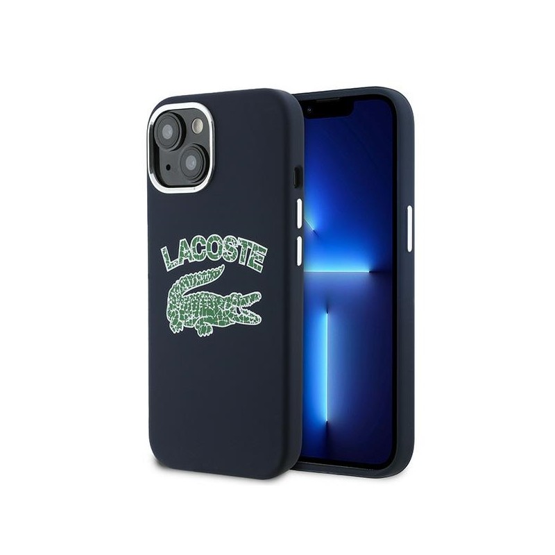 cover lacoste iphone 15/14/13 blu navy magsafe compatibile cover lacoste iphone 15/14/13 blu navy magsafe compatibile