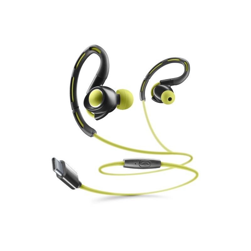 auricolare vivaoce stereo usb - c sportivo lime
