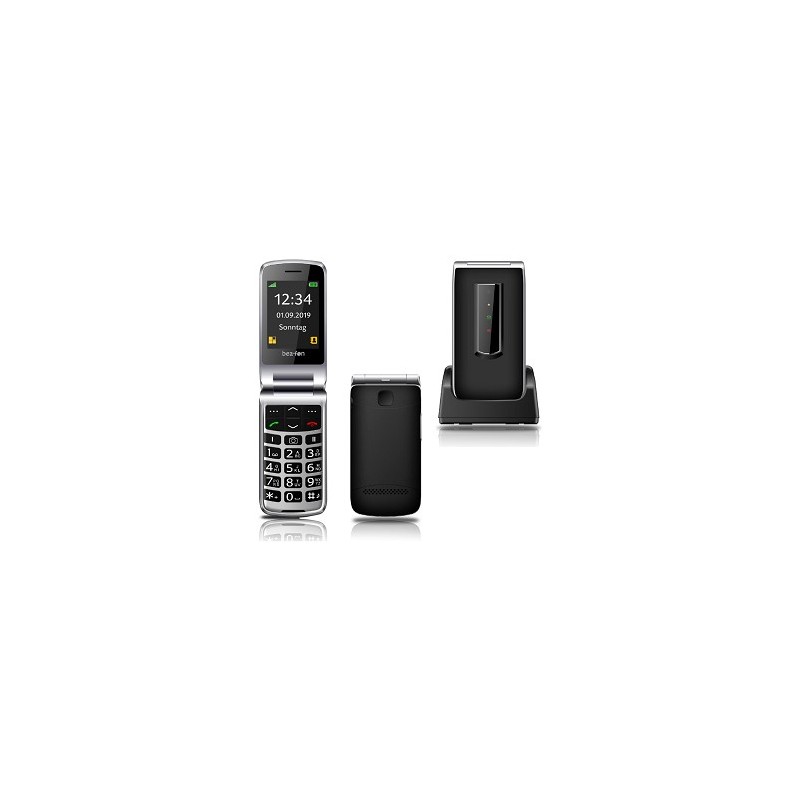 Cellulare Beafon SL495 nero e argento Display TFT a colori da 2,4” ad alto contrasto Pannello anteriore per visualizzare chiamat