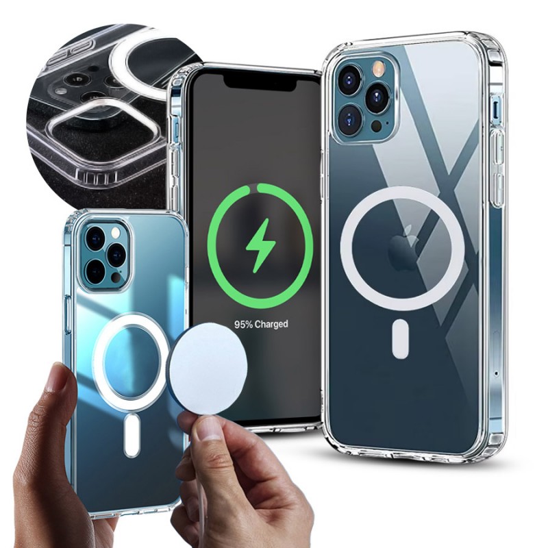 cover iphone 16  bicomponente trasparente  compatibile magsafe