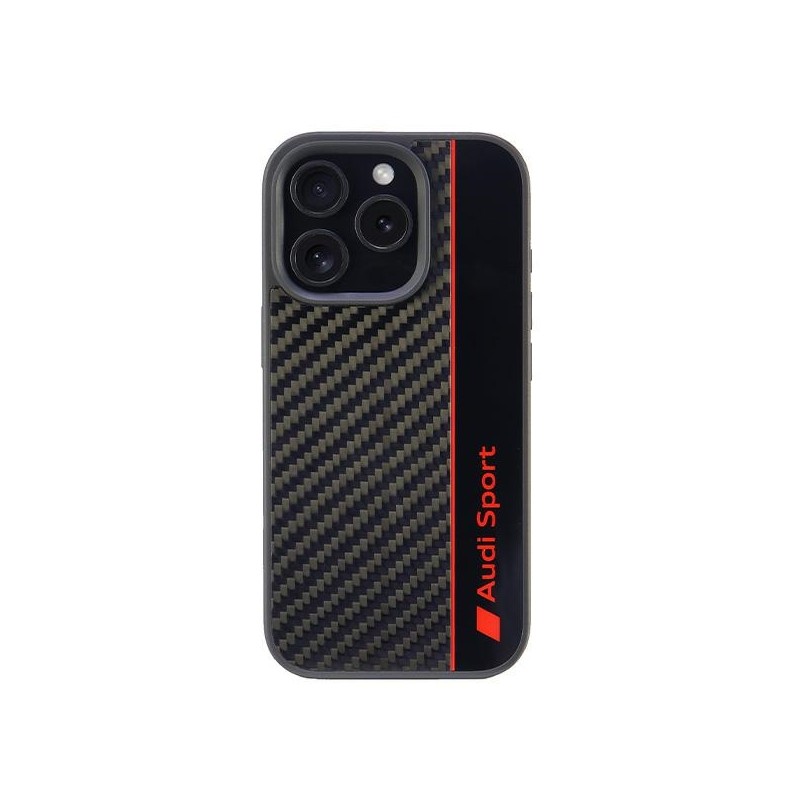 cover audi iphone 16 pro max effetto carbonio nera