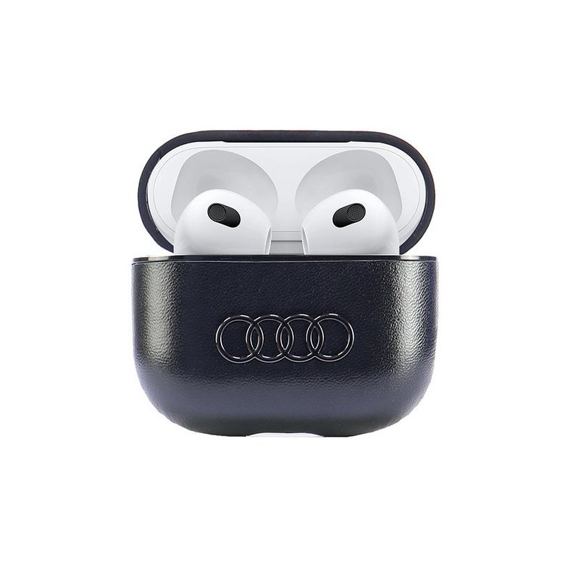 cover bmw airpods 3° generazione irivestito in pelle blu