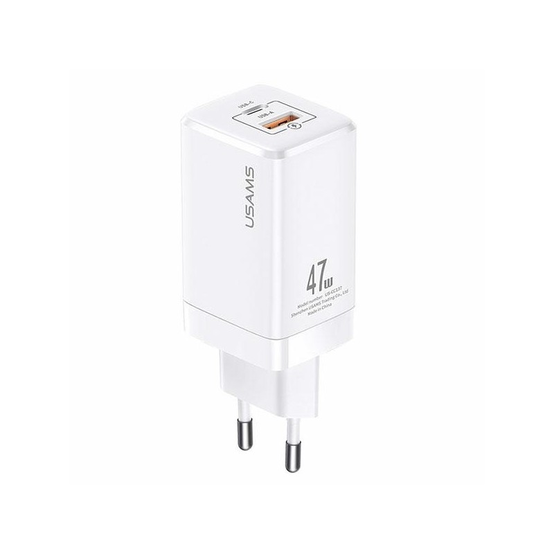 caricabatterie usb + usb-c 47w gan bianco caricabatterie usb + usb-c 47w gan bianco