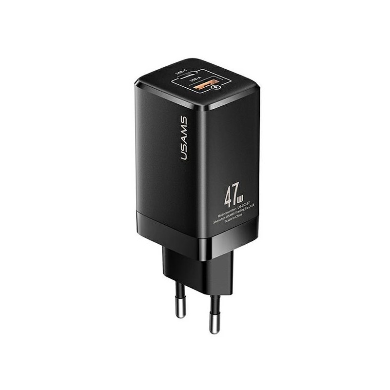 caricabatterie usb + usb-c 47w gan nero caricabatterie usb + usb-c 47w gan nero