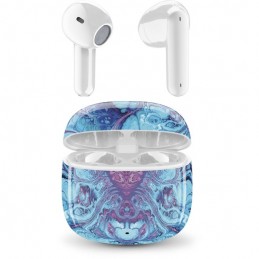 auricolare vivavoce bluetooth doppio con base di ricarica onde
