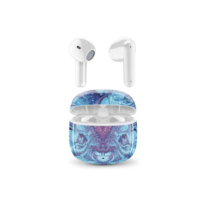 auricolare vivavoce bluetooth doppio con base di ricarica onde