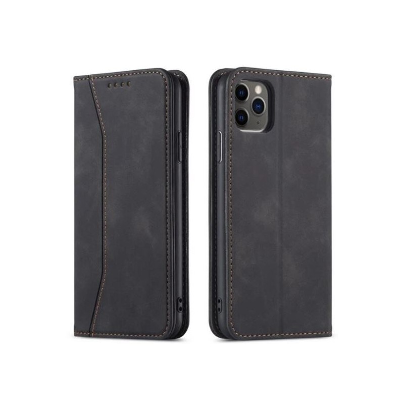 custodia a libro iphone 16 pro con porta carte di credito chiusura magnetica nera custodia a libro iphone 16 pro con porta carte di credito chiusura magnetica nera