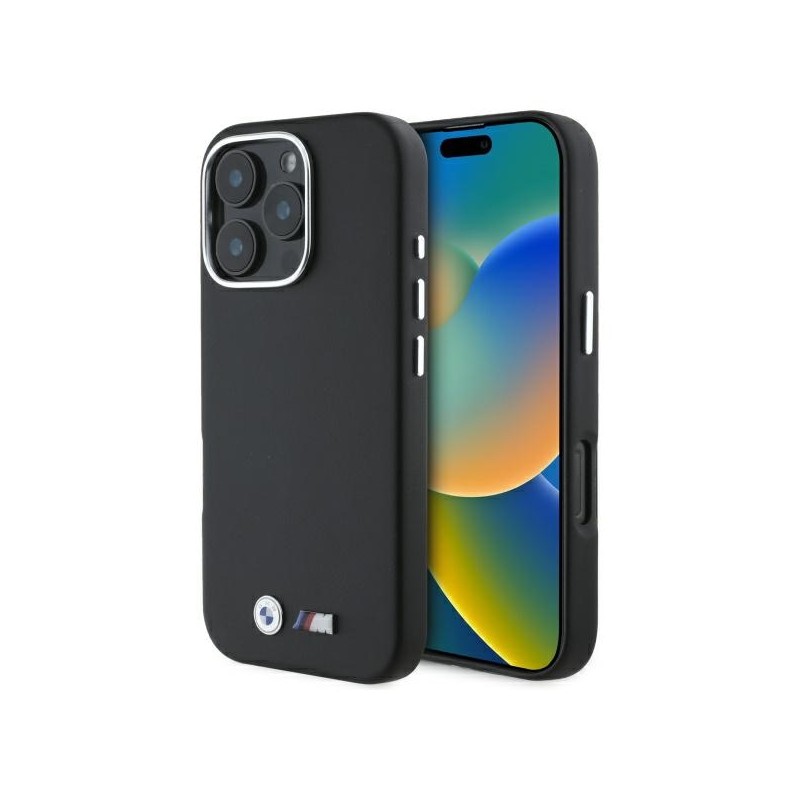 cover bmw iphone 16 pro max siliconone  nera compatibile magsafe
