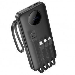 powerbank 10000 mah con display e cavi usb-c - lightingh- microusb  inclusi nera