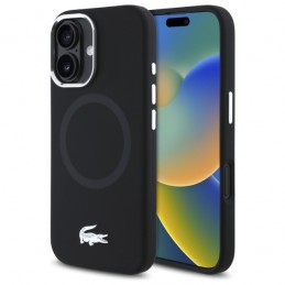cover lacoste iphone 16 nera magsafe compatibile