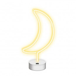 led neon mezzaluna colore bianco caldo alimentazione a batterie 3x AA dimensioni 180 x 100 x 340 mm