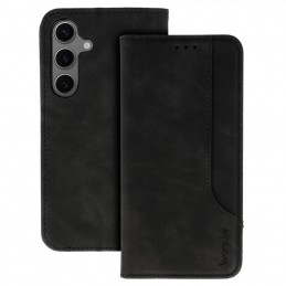 custodia a libro samsung a26 con porta carte di credito chiusura magnetica nera