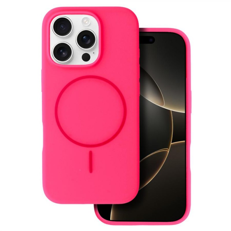 cover  silicone iphone 16 plus rosa compatibile magsafe