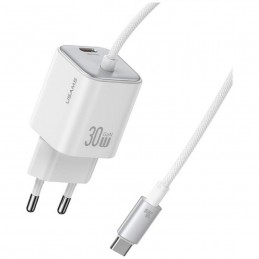 caricabatterie gan 30w usbc + cavo usbc bianco