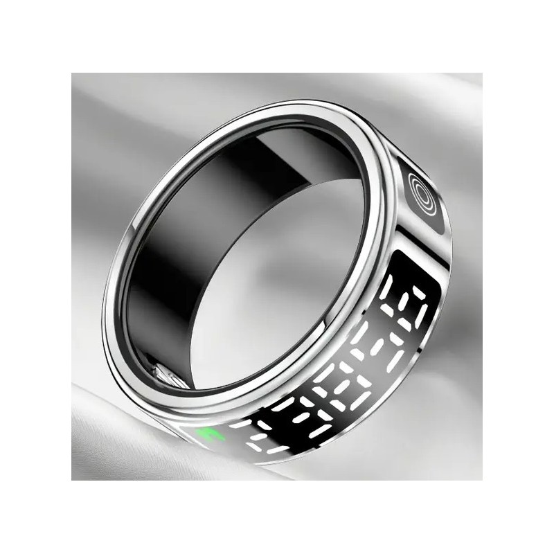 Smart ring anello in acciaio diametro 12mm con display silver Smart ring anello in acciaio diametro 12mm con display silver