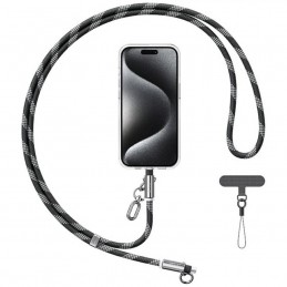 cavo dati 2 in 1 usb-c /  usb-c 600w 120cm nero con funzione laccio da collo portacellulare