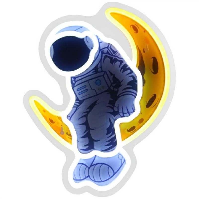 led wall neon astronauta multicolor connettore usb con regolatore di intensita\' dimensioni 36 x 28 x 35