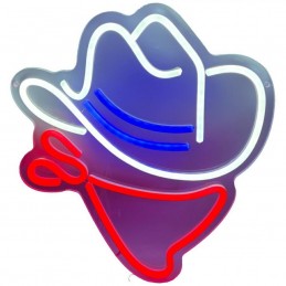 led wall neon Cowboy multicolor connettore usb con regolatore di intensita\' dimensioni 36 x 28 x 35