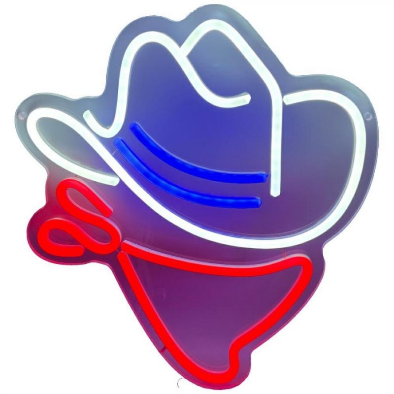 led wall neon Cowboy multicolor connettore usb con regolatore di intensita\' dimensioni 36 x 28 x 35 led wall neon Cowboy multicolor connettore usb con regolatore di intensita\' dimensioni 36 x 28 x 35