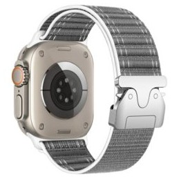 cinturino apple watch nylon intrecciato regolabile grigio 42/44/45/49 mm