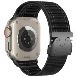cinturino apple watch nylon nero regolabile serie 34-40-41 mm