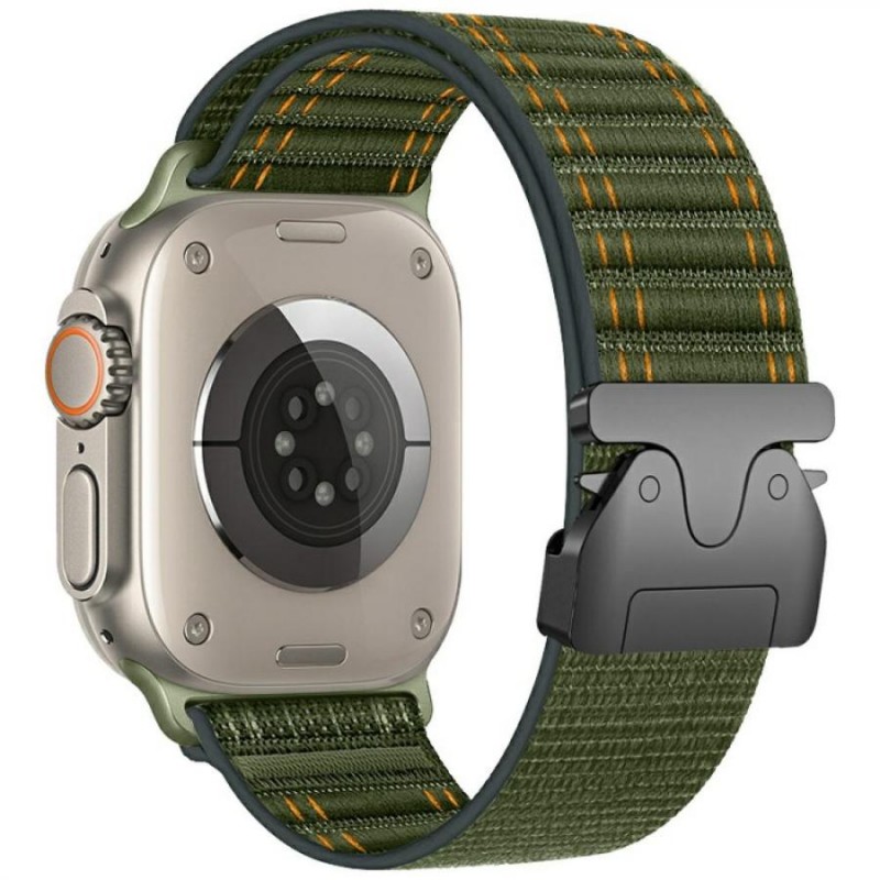 cinturino apple watch nylon verde regolabile serie 34-40-41 mm cinturino apple watch nylon verde regolabile serie 34-40-41 mm