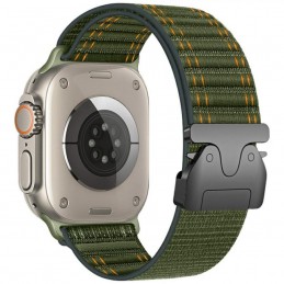 cinturino apple watch nylon verde regolabile serie 42/44/45/49 mm