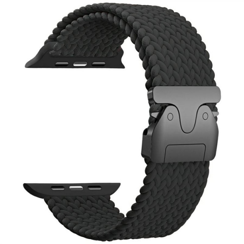 cinturino apple watch nylon intrecciato nero regolabile serie 38-40-41 mm cinturino apple watch nylon intrecciato nero regolabile serie 38-40-41 mm