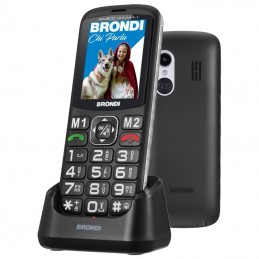 brondi amico di casa telefono cellulare tasti grandi  e basse di ricarica nero