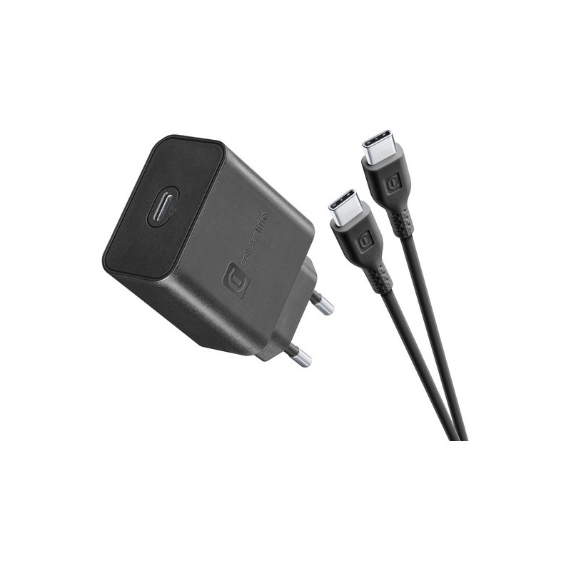 caricabatteria 45w usb-c + cavo usb-c nero superfast charge