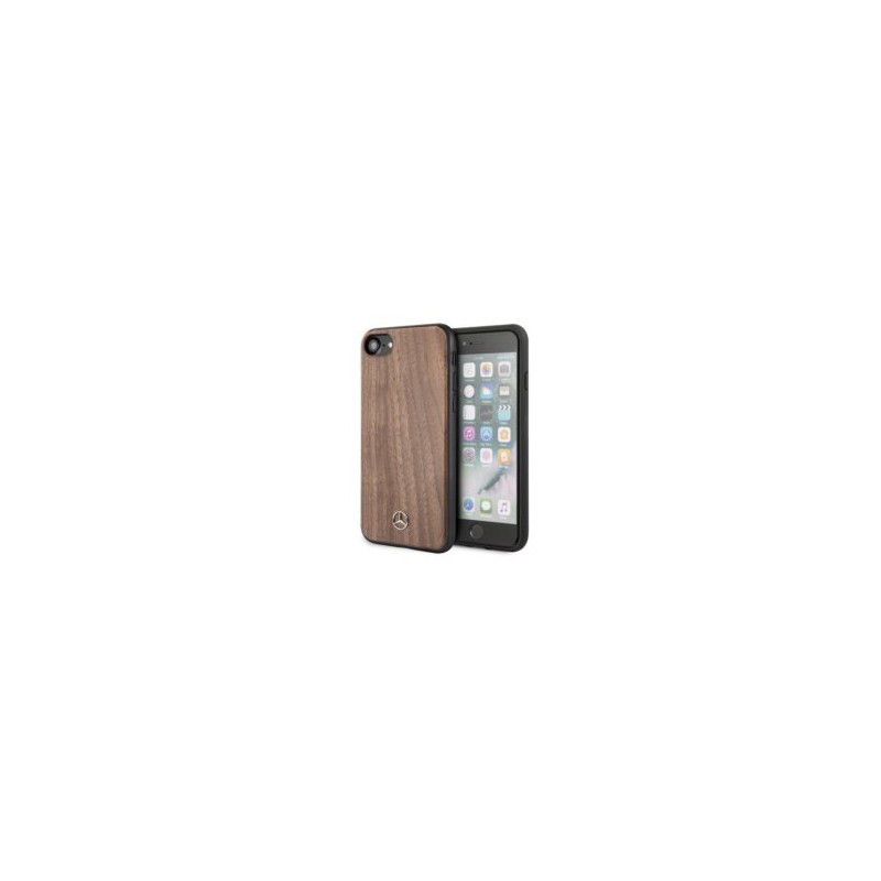 COVER WOOD MERCEDES BENZ APPLE IPHONE 6 / 6S /  7/ 8 / SE ( 2020 ) BROWN