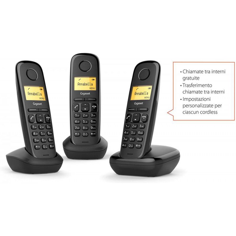 TELEFONO CORDLESS TRIO GIGASET NERO TELEFONO CORDLESS TRIO GIGASET NERO