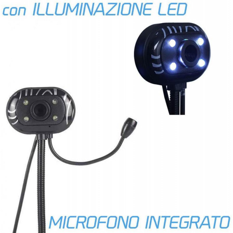 WebCam 100 4 Led con microfonocon supporto da tavolo