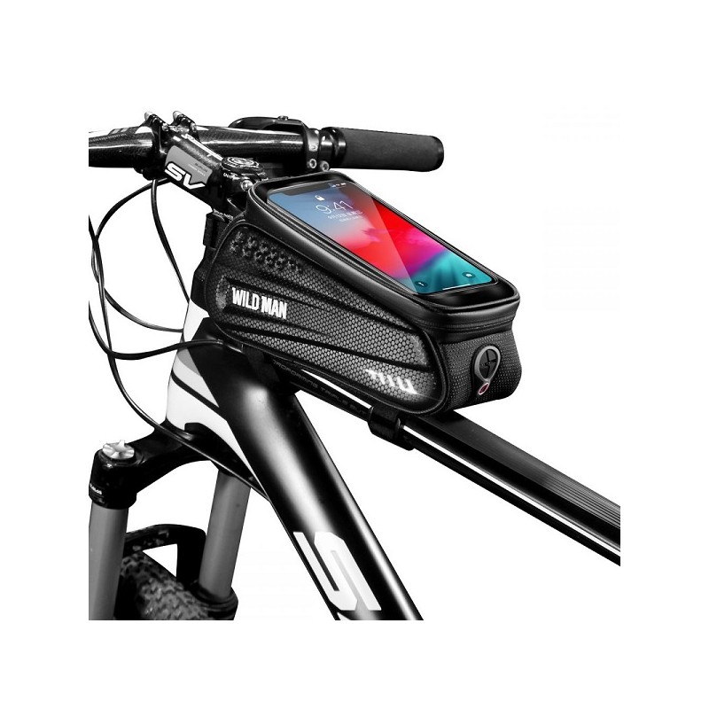 BAG PORTAOGGETTI CON DISPLAY TOUCH SMARTPHONE  M   NERO WATERRESISTANT ATTACCO PER CANNA BICI