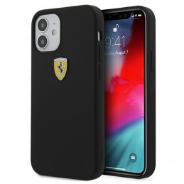 COVER FERRARI IPHONE 12 mini SILICONE  NERA