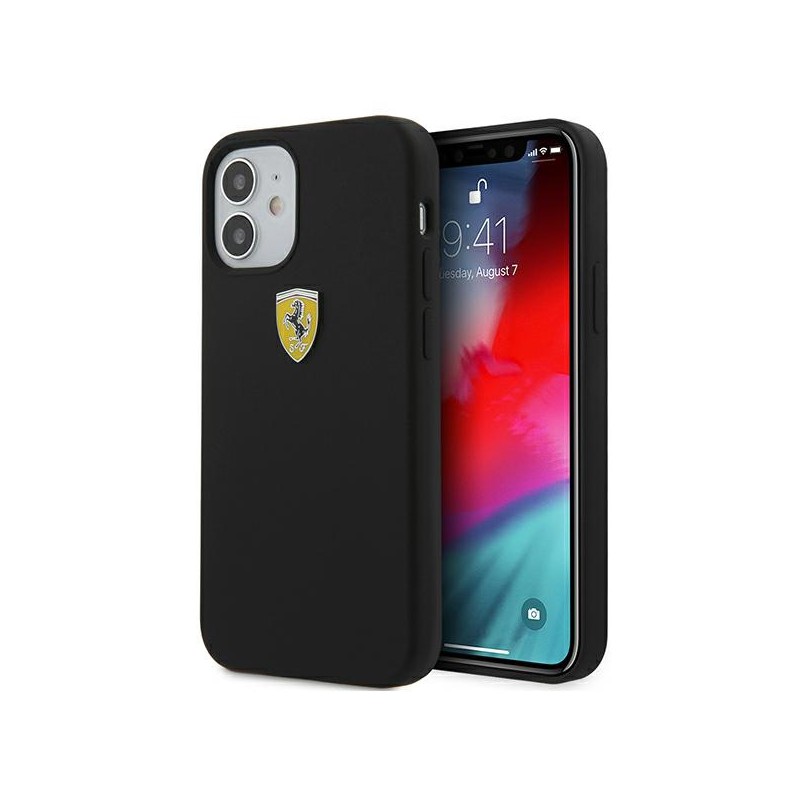 COVER FERRARI IPHONE 12 mini SILICONE  NERA