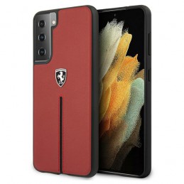 COVER FERRARI VERA PELLE ROSSA SAMSUNG S21 PLUS