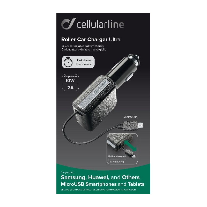 CARICABATTERIA DA AUTO RIAVVOLGIBILE MICROUSB CARICABATTERIA DA AUTO RIAVVOLGIBILE MICROUSB