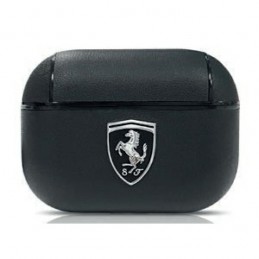 COVER FERRARI PER AIRPODS PROEFFETTO PELLE NERA