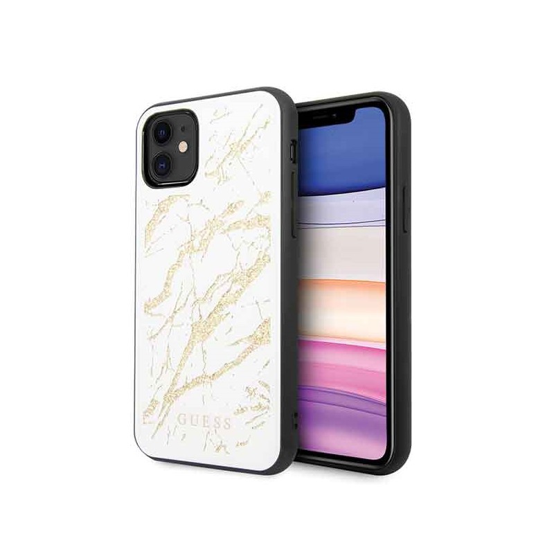 COVER GUESS IPHONE 11 PRO HARD CASE BIANCA CON VENA ORO
