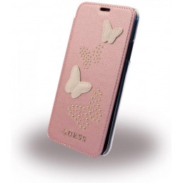 CUSTODIA BOOK IPHONE X GUESS STUDS & SPARKLES ROSE GOLD