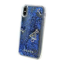 HARD CASE GLITTER GUESS IPHONE X BLU