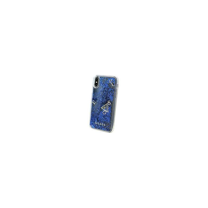 HARD CASE GLITTER GUESS IPHONE X BLU