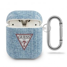 COVER GUESS AIRPODS 1/2 EFFETTO JEANS AZZURRO